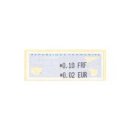 FRANCIA (2000). Aviones papel. ATM nuevo (FRF+EUR)