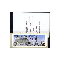FRANCIA (2009). Paris Tour Eiffel. ATM nuevo + rec. (E 0,51)