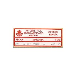 ESPAÑA (1987). 08. XII CERT. F. IBEROAMERICANO - 2801. Sello (48