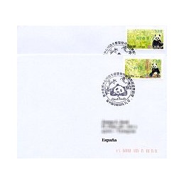 TAIWÁN (2010). Osos panda - verde. Sobres P.D. España (120)