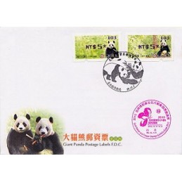 TAIWÁN (2010). Osos panda - violeta. Sobre primer día (103)