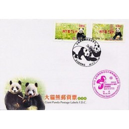 TAIWÁN (2010). Osos panda - rojo. Sobre primer día (101)