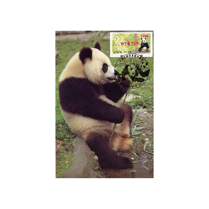 TAIWÁN (2010). Osos panda - rojo. Tarjeta máxima (100) *