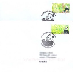 TAIWÁN (2010). Osos panda - verde. Sobres P.D. España (102)