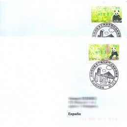 TAIWÁN (2010). Osos panda - verde. Sobres P.D. España ( 99)