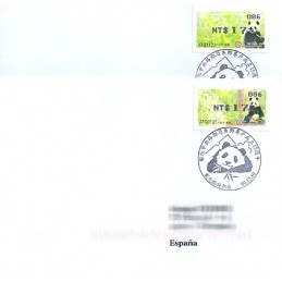 TAIWÁN (2010). Osos panda - violeta. Sobres P.D. España (125)