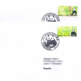 TAIWÁN (2010). Osos panda - verde. Sobres P.D. España (083)
