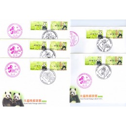 TAIWÁN (2010). Osos panda - negro. Sobres (Flower Stamps Expo)