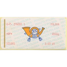 POLONIA (2001). Emblema postal (2) - rojo. ZYWIEC 1. ATM nuevo