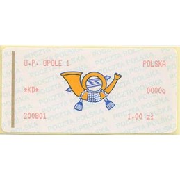 POLONIA (2001). Emblema postal (2) - rojo. OPOLE 1. ATM nuevo