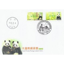 TAIWÁN (2010). Osos panda - verde. Sobre P.D. ( 99)