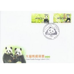 TAIWÁN (2010). Osos panda - violeta. Sobre primer día (125)