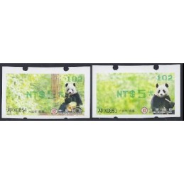TAIWÁN (2010). Osos panda - verde. ATMs nuevos (102)