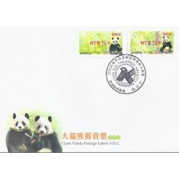 TAIWÁN (2010). Osos panda - rojo. Sobre primer día (089)