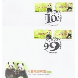 TAIWÁN (2010). Osos panda - rojo. Sobres primer día ( 99)