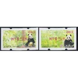 TAIWÁN (2010). Osos panda - rojo. ATMs nuevos (083) SOGO