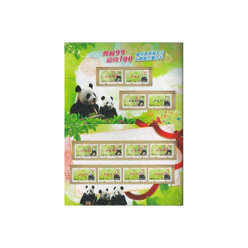 TAIWÁN (2010). Osos panda - rojo. Carpeta ( 99)
