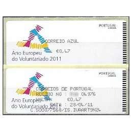 PORTUGAL (2011). Voluntariado - Crouzet negro. ATM + rec. (C. Az