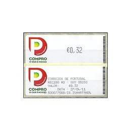 PORTUGAL (2010). Compro - Crouzet NEGRO. ATM nuevo (0,32) + rec.