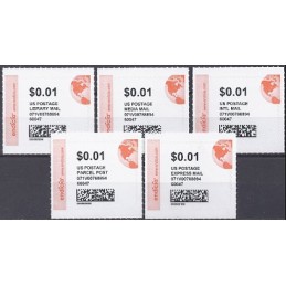 EEUU (2011). ENDICIA (stamps.com). Serie 5 sellos