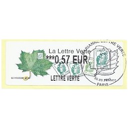 FRANCIA (2011). Lettre Verte - LISA 2. ATM (0,57), P.D. Paris