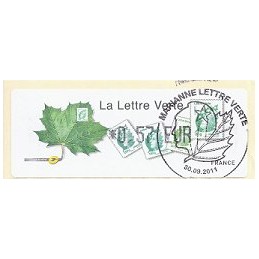 FRANCIA (2011). Lettre Verte - LISA 1. ATM (0,57), P.D. Paris