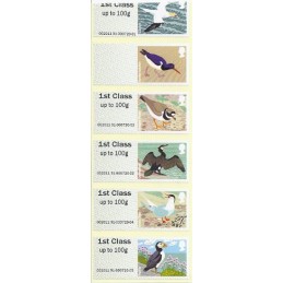 R. UNIDO (2011).  Pájaros (4) - STAMPEX 002011 91. Tira (error)