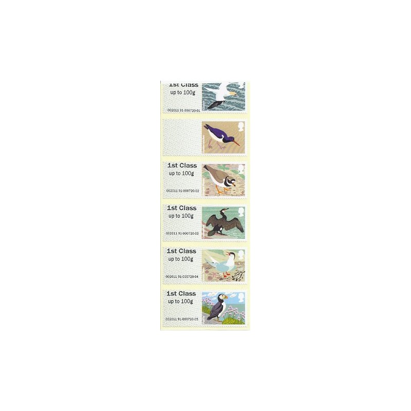 R. UNIDO (2011).  Pájaros (4) - STAMPEX 002011 91. Tira (error)