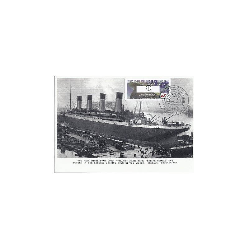 BÉLGICA (2012). Titanic - Hannut. Tarjeta máxima (1)
