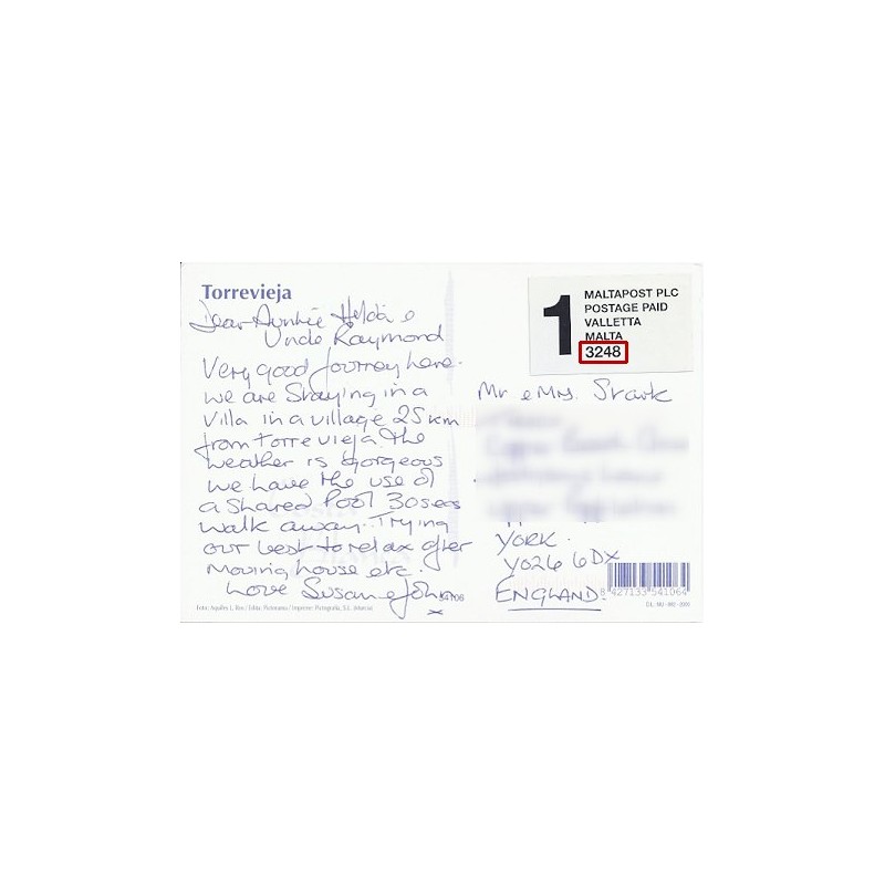 ESPAÑA (2001). MALTAPOST - 3323. Tarjeta postal