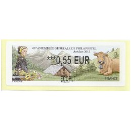 FRANCIA (2012). 60 Philapostel - Arêches. ATM nuevo (0,55 ECOPLI
