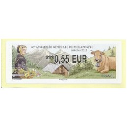 FRANCIA (2012). 60 Philapostel - Arêches. ATM nuevo (0,55)
