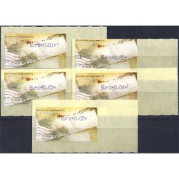 GRECIA (2011). Carta - violeta. ATMs nuevos (0,01-0,05)