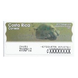 COSTA RICA (2012). Tortuga Lora - Epelsa. Etiqueta ajuste