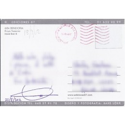 ESPAÑA  (2012). Easy Post. Tarjeta postal (via Malta - rojo)