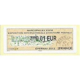 FRANCIA (2012). Marcophilex XXXVI Epernay. ATM nuevo (0,01)