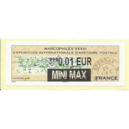 FRANCIA (2012). Marcophilex XXXVI Epernay. ATM nuevo (0,01 M MAX