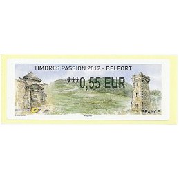 FRANCIA (2012). Timbres Passion Belfort. ATM nuevo (0,55)