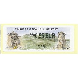 FRANCIA (2012). Timbres Passion Belfort. ATM nuevo (0,55 ECOPLI)