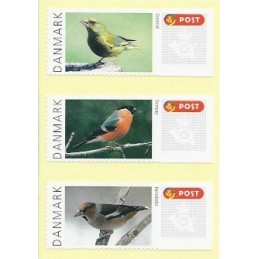 DINAMARCA (2012).  Pájaros Dinamarca (2). Etiquetas en blanco