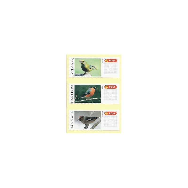 DINAMARCA (2012).  Pájaros Dinamarca (2). Etiquetas en blanco