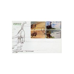 PORTUGAL (1999). Dinosaurios - SMD. Sobre primer día (serie)