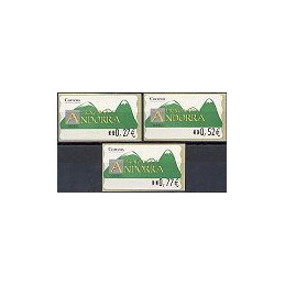 ANDORRA. Montañas verdes- 4. EUR-5E-0280. Serie 3 val. (2004)