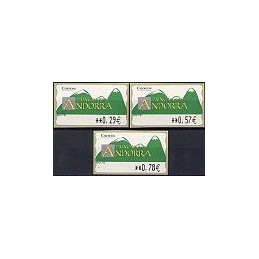 ANDORRA. Montañas verdes- 4. EUR-5E-6086. Serie 3 val. (2006)