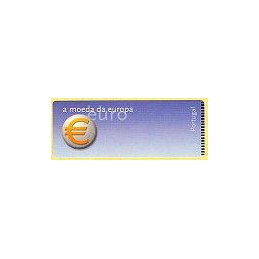 PORTUGAL (2002).  Euro, a moeda. Etiqueta en blanco