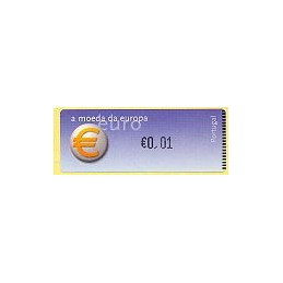 PORTUGAL (2002). Euro, a moeda - Crouzet negro. ATM nuevo (0,01)