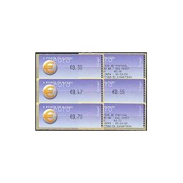 PORTUGAL (2002). Euro, a moeda - Crouzet negro. Serie 4 val. + r