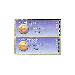 PORTUGAL (2002). Euro, a moeda - Crouzet negro. Serie 2 val.