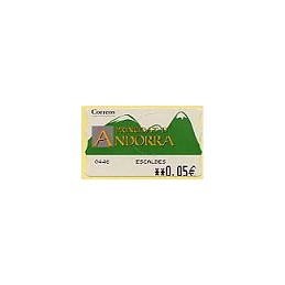 ANDORRA. Montañas verdes- 3. EUR-5E-0446 ESCALDES. ATM (0,05)