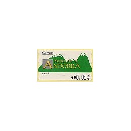ANDORRA. Montañas verdes- 5. EUR-5E-6647. ATM nuevo (0,01)